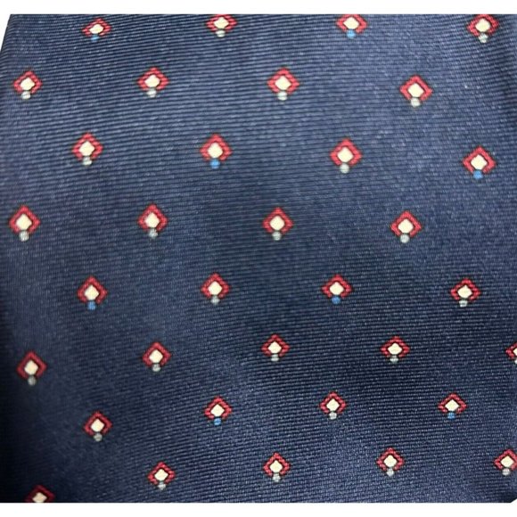 Vintage Christian Dior Blue Geometric  Mens Neck Tie Designer USA All Silk - Picture 2 of 11